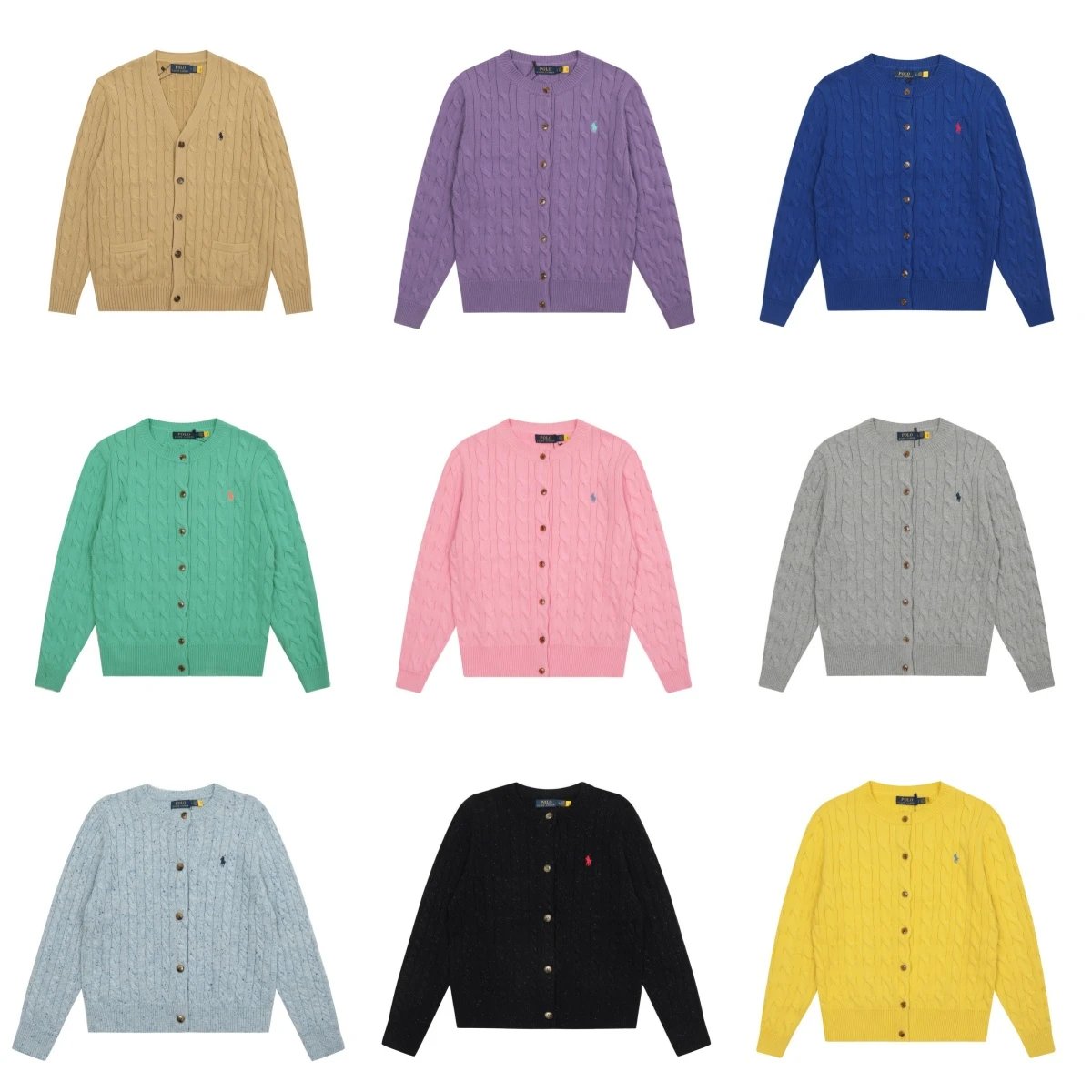 Cable Knit Cardigan Sweater for Women in Multiple Colors