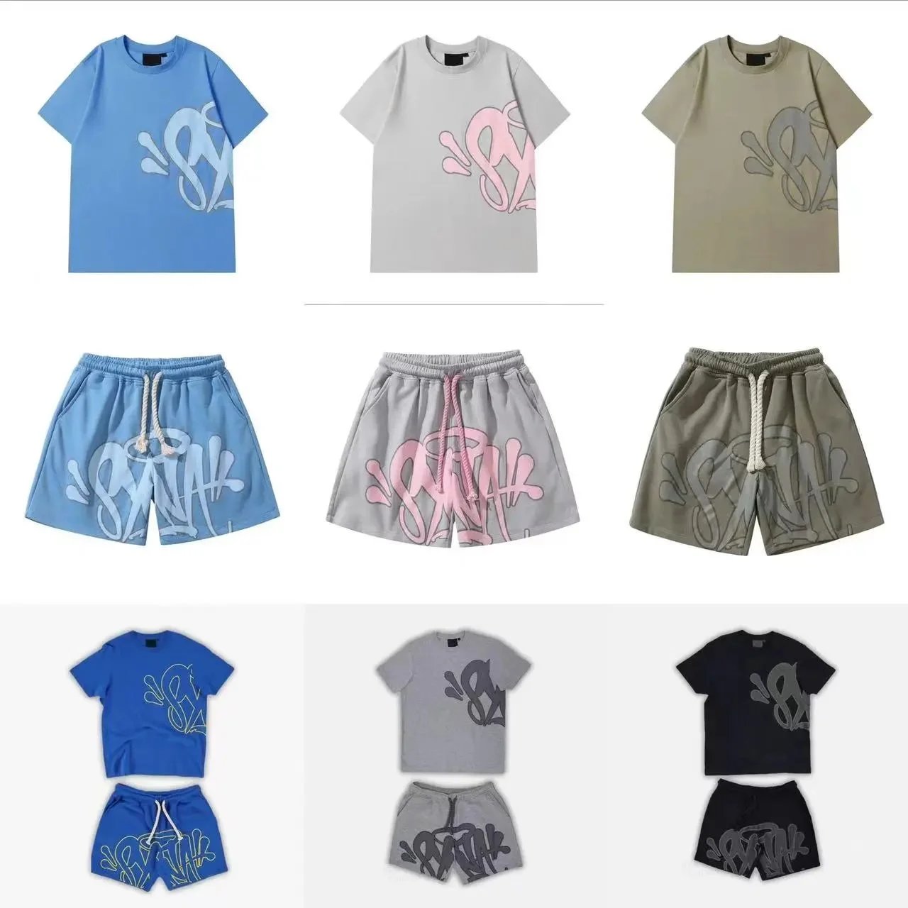 SNAK Brand Graphic T-Shirt and Shorts Set for Men and Women