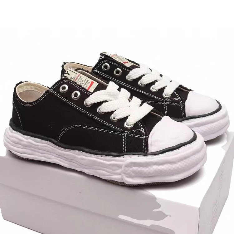 Black Low Top Canvas Sneakers for Kids
