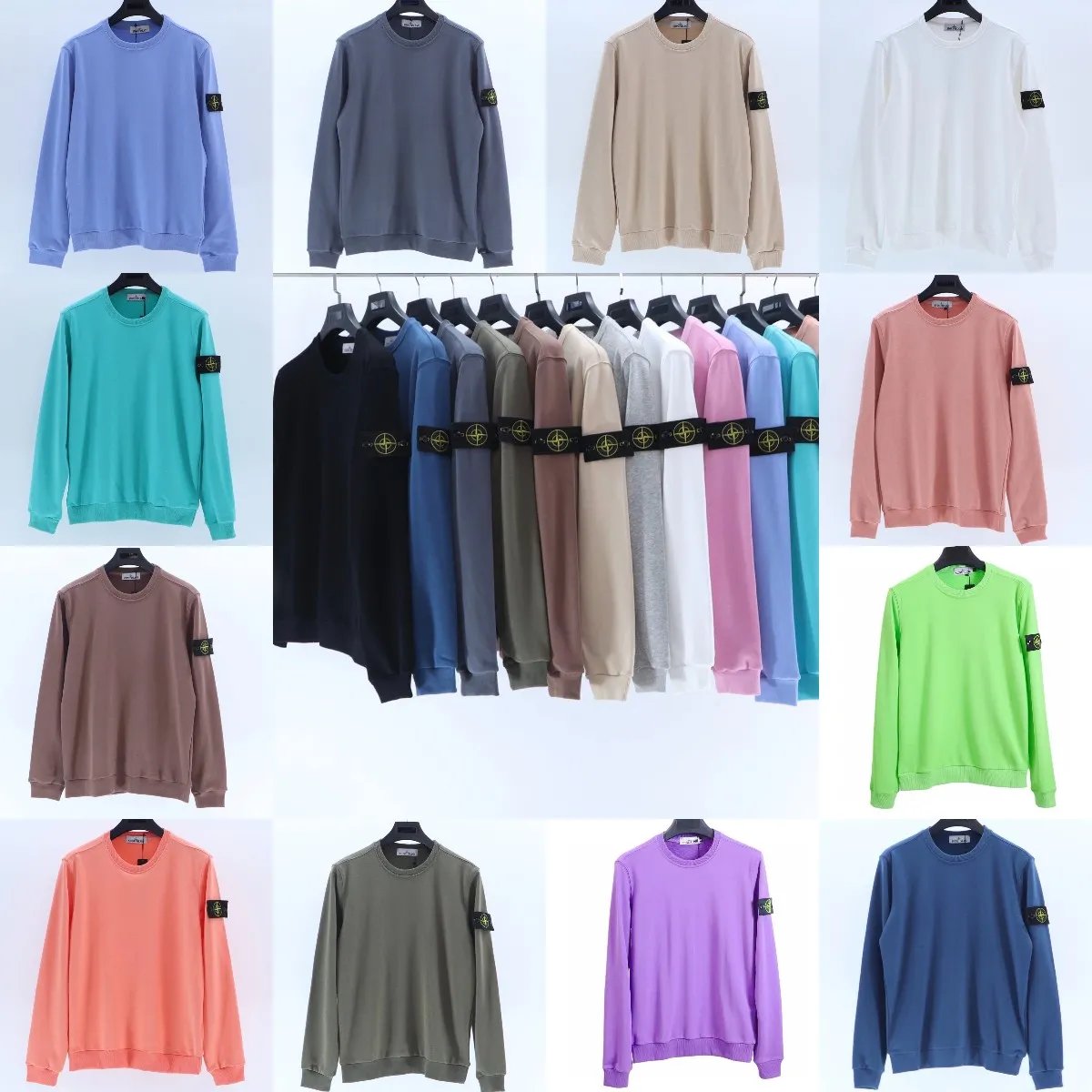 Stone Island Crewneck Sweatshirt Men's Classic Logo Patch Sweater