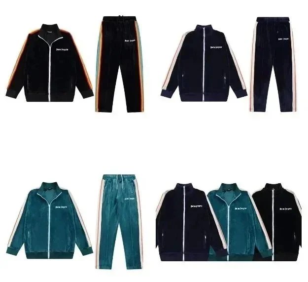 Dove House Velvet Track Suit Set Men Women Sportswear Jacket Pants Outfit