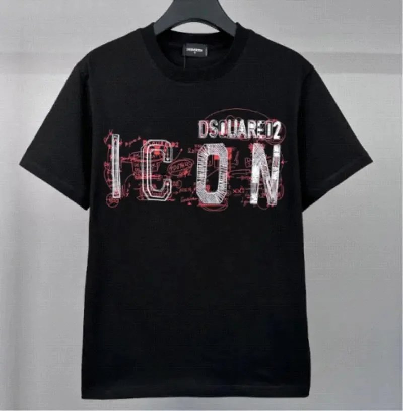 DSQUARED2 ICON Graphic Print Black T-Shirt