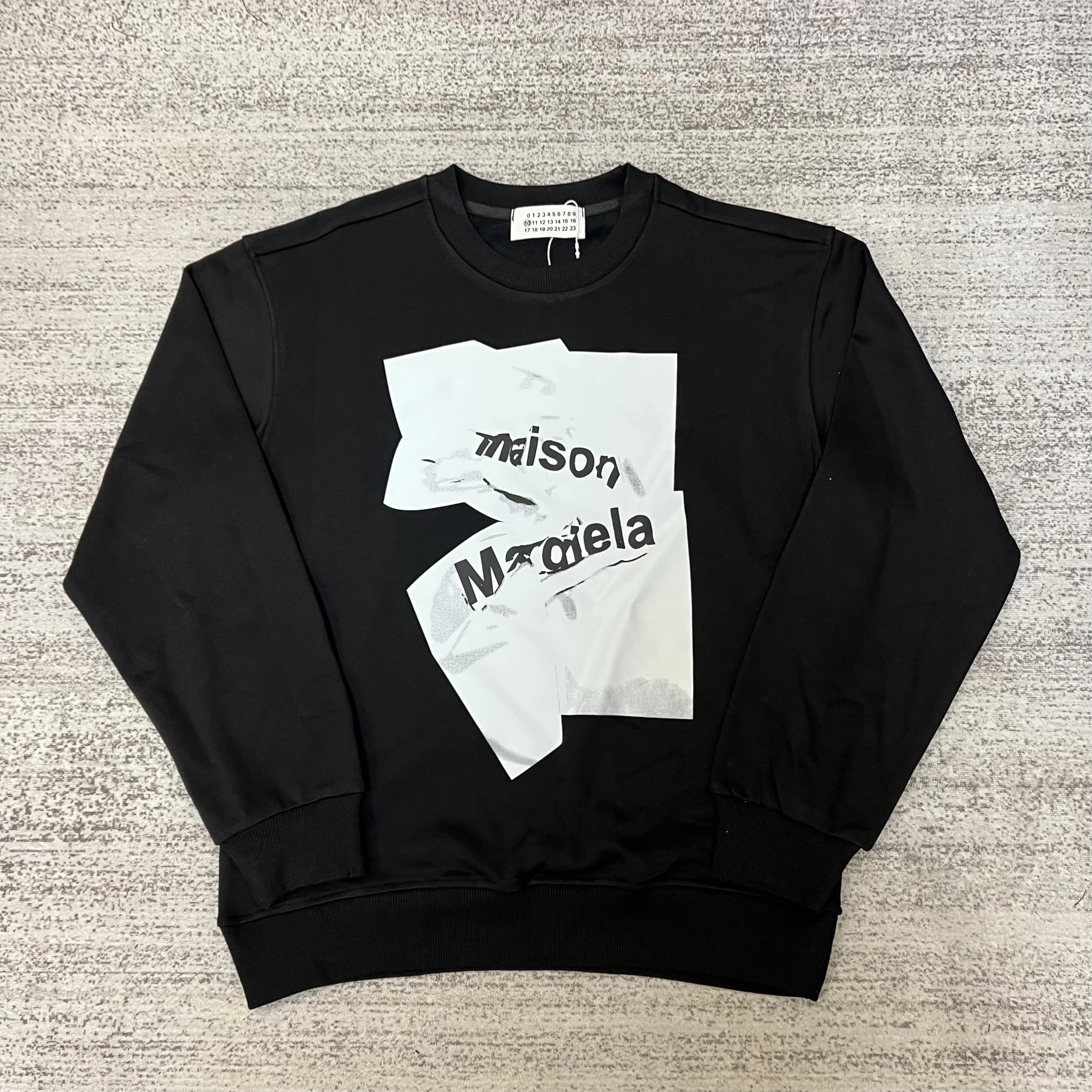 Maison Margiela Black Sweatshirt with Logo Print