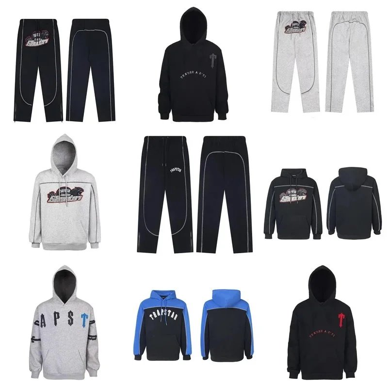 Trapstar Hoodies and Sweatpants Set for Men Women Fashion Streetwear
