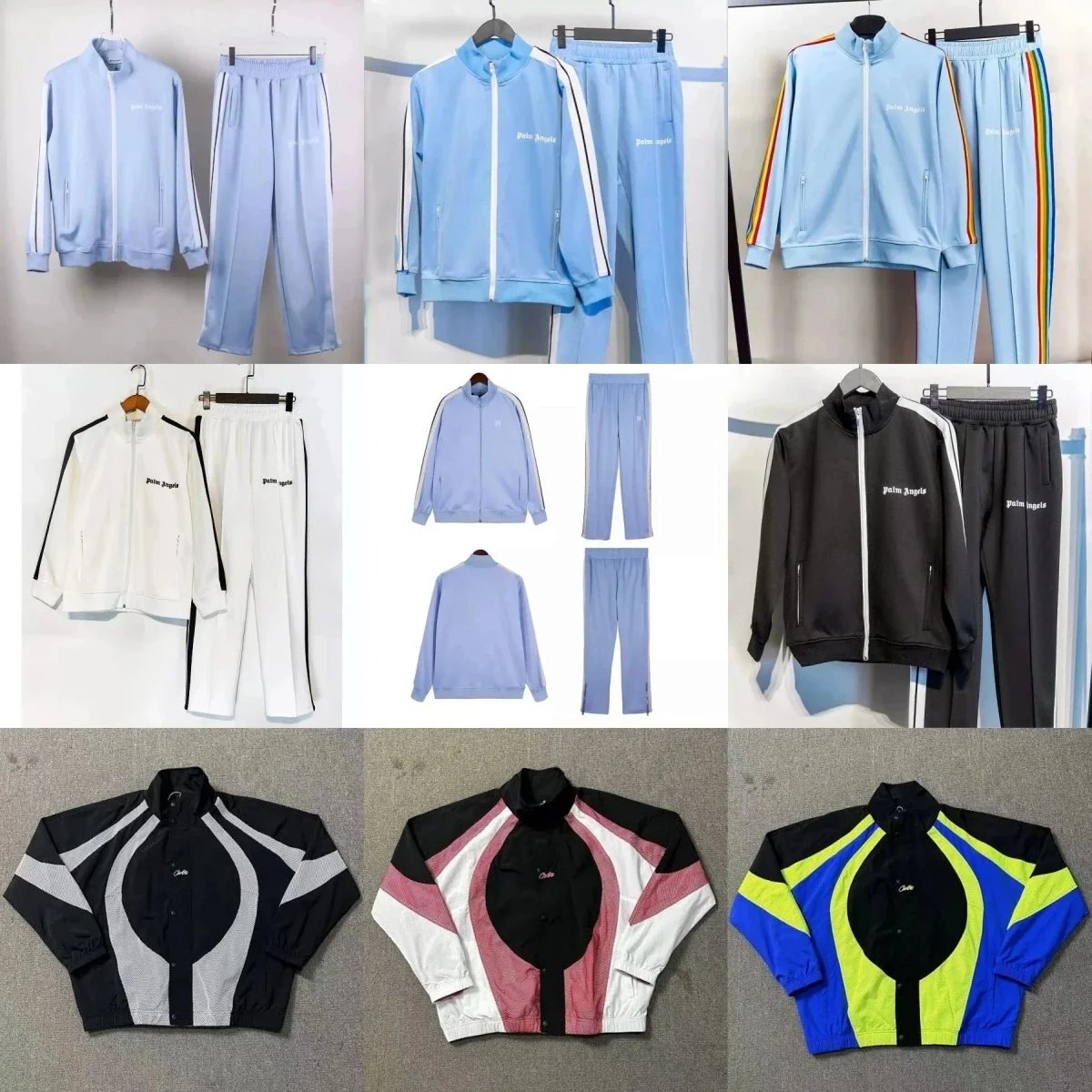 Palm Angels Track Suit Set Men Women Sportswear Jacket Pants Outfit