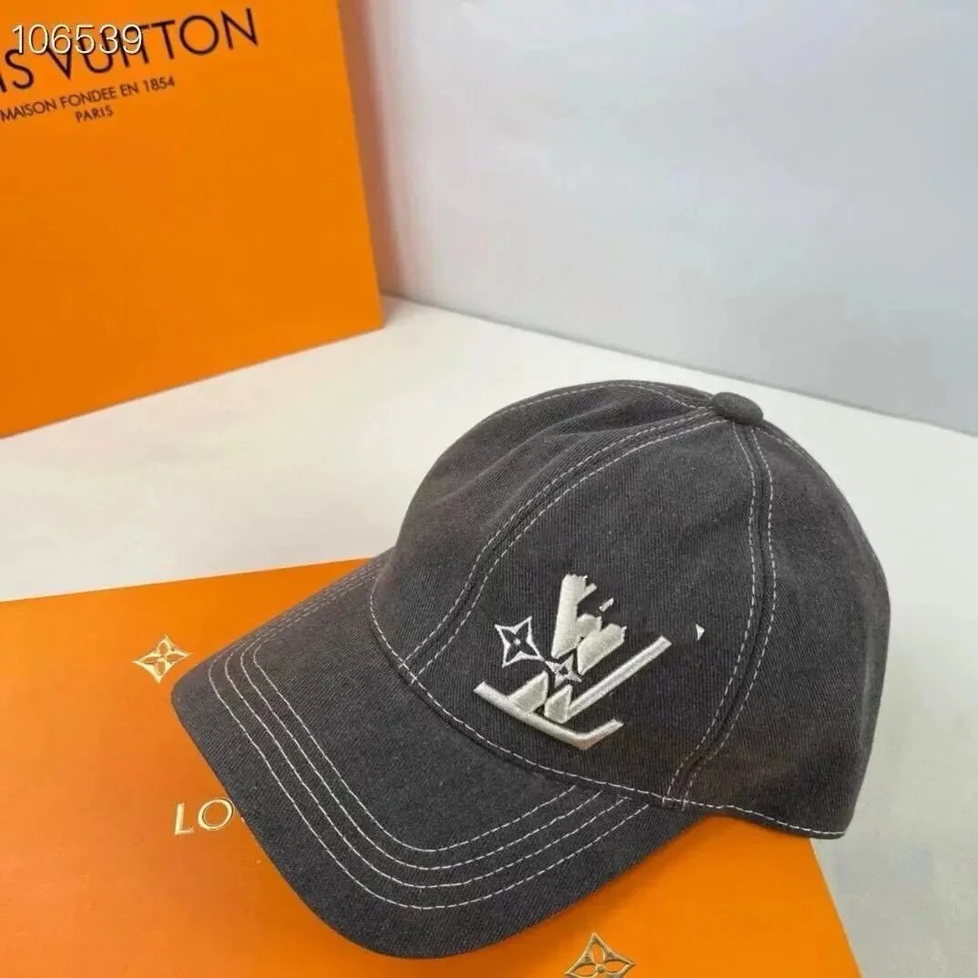Louis Vuitton Gray Embroidered Baseball Cap