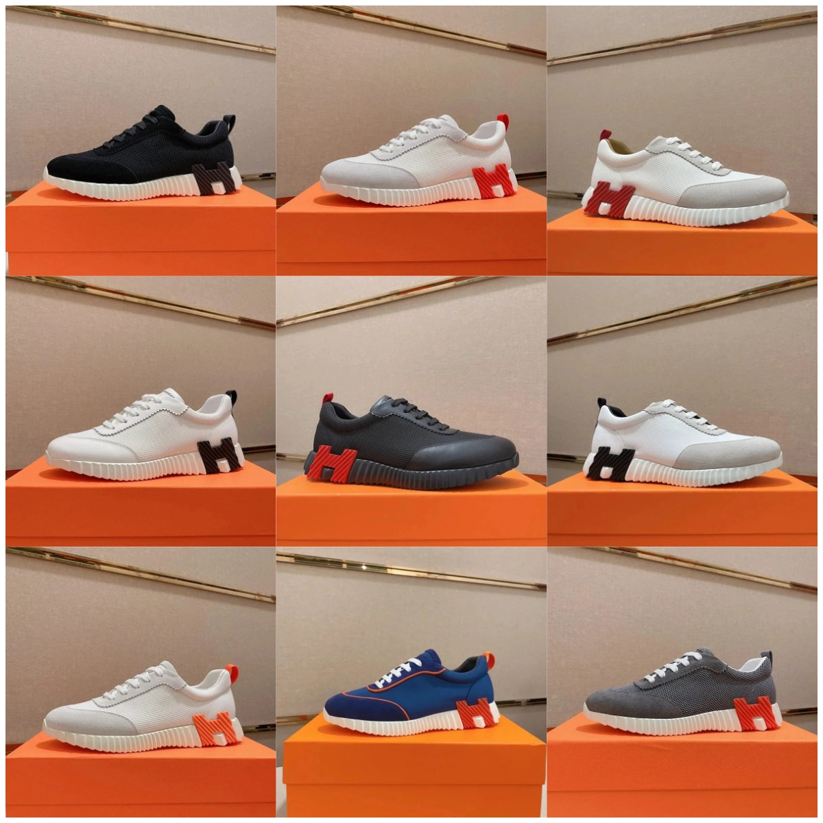 Hermès H Sneakers Men's Fashion Sport Shoes
