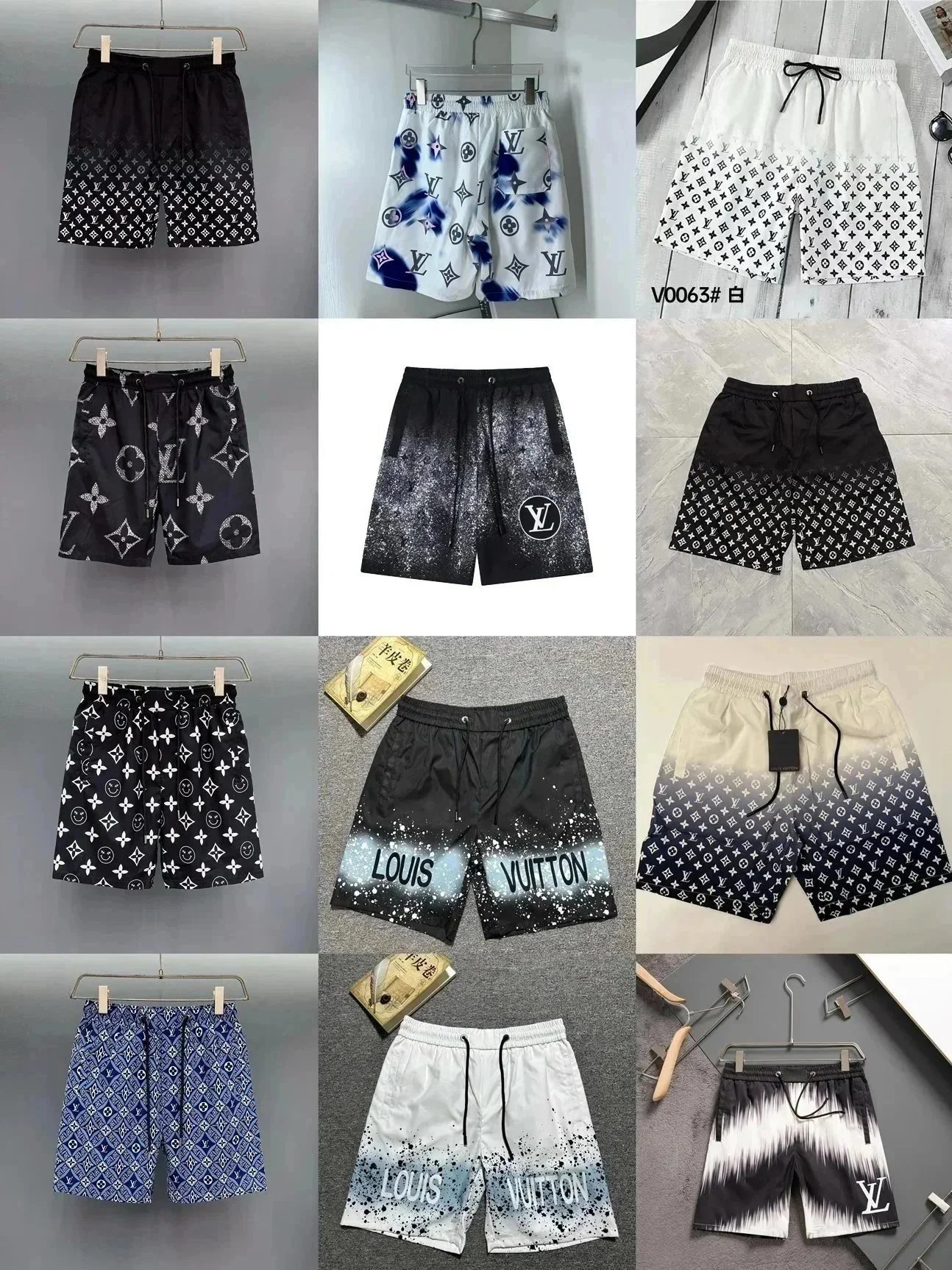Men's Fashion Printed Shorts Louis Vuitton Style Summer Casual Wear