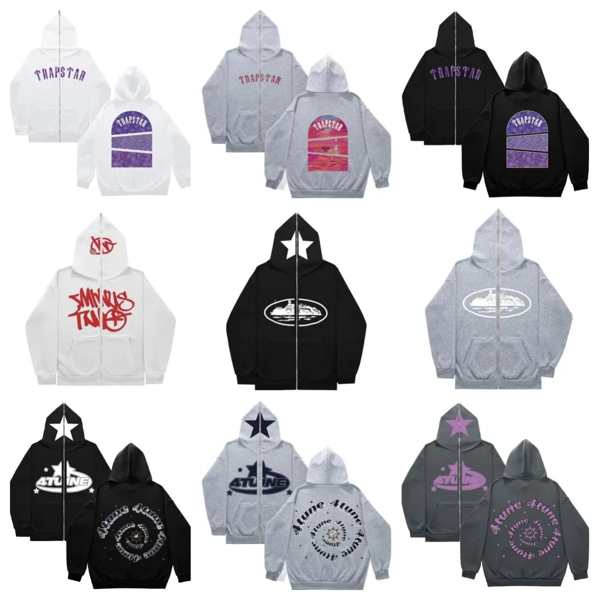 Trapstar Hoodies Zip-Up Sweatshirts Men Women Streetwear Fashion