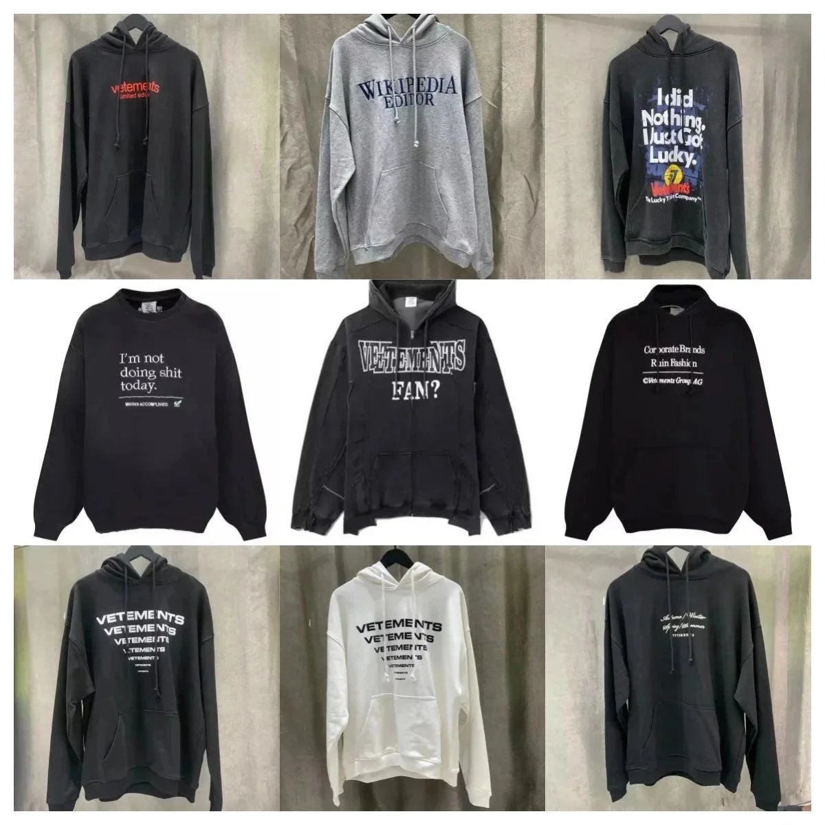 VETEMENTS Hoodie Sweatshirt Unisex Oversized Logo Print Streetwear