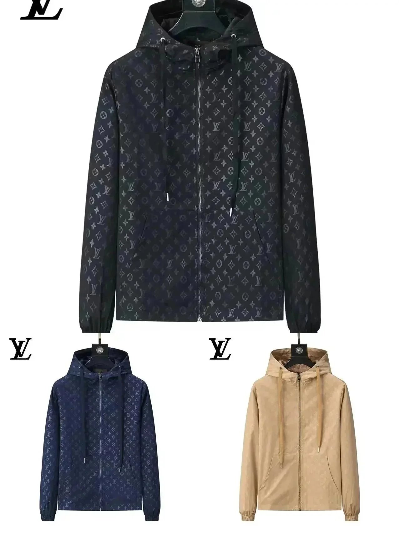 LV Monogram Hooded Windbreaker Jacket for Men and Women