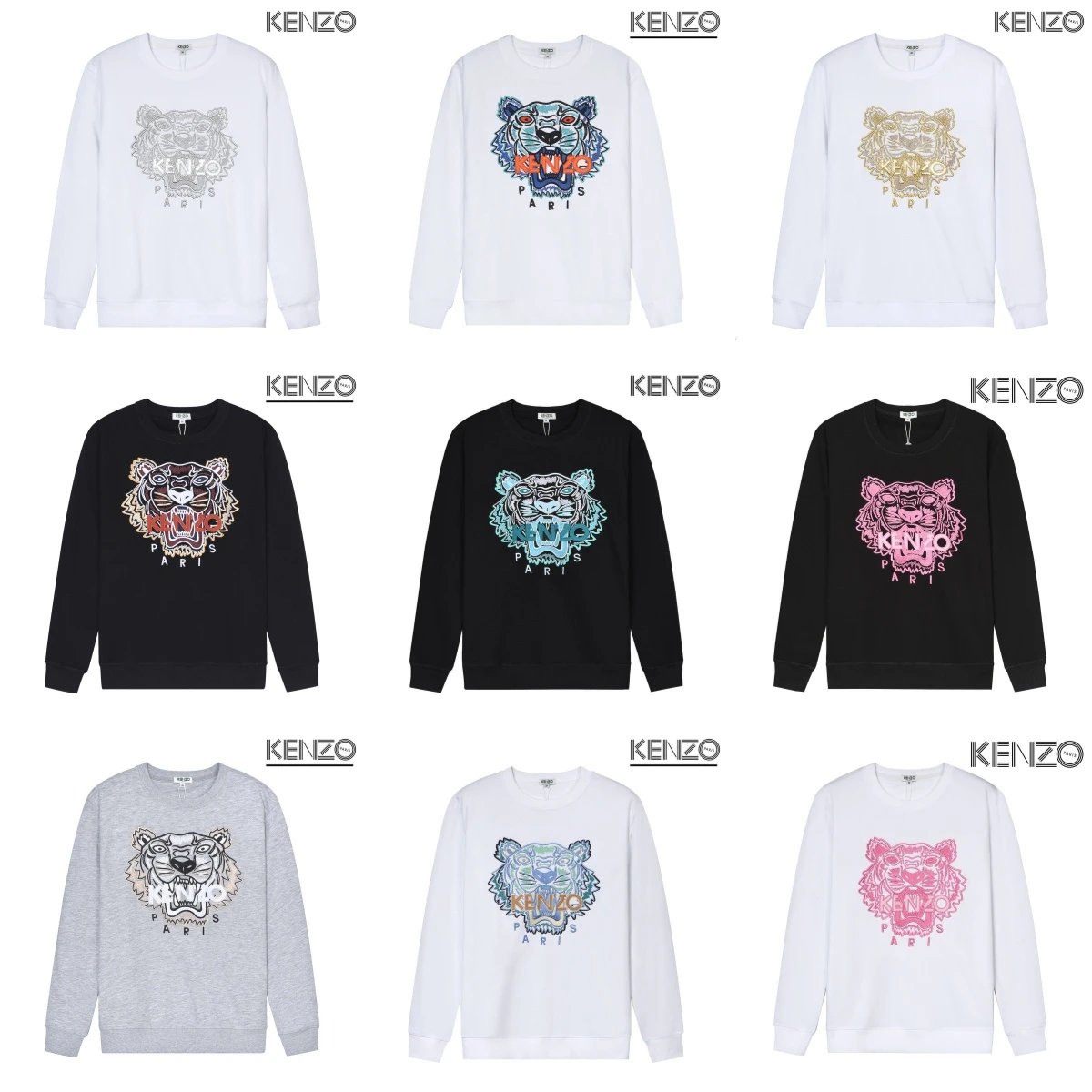 KENZO Tiger Head Logo Sweatshirt Unisex Fashion Crewneck Sweater