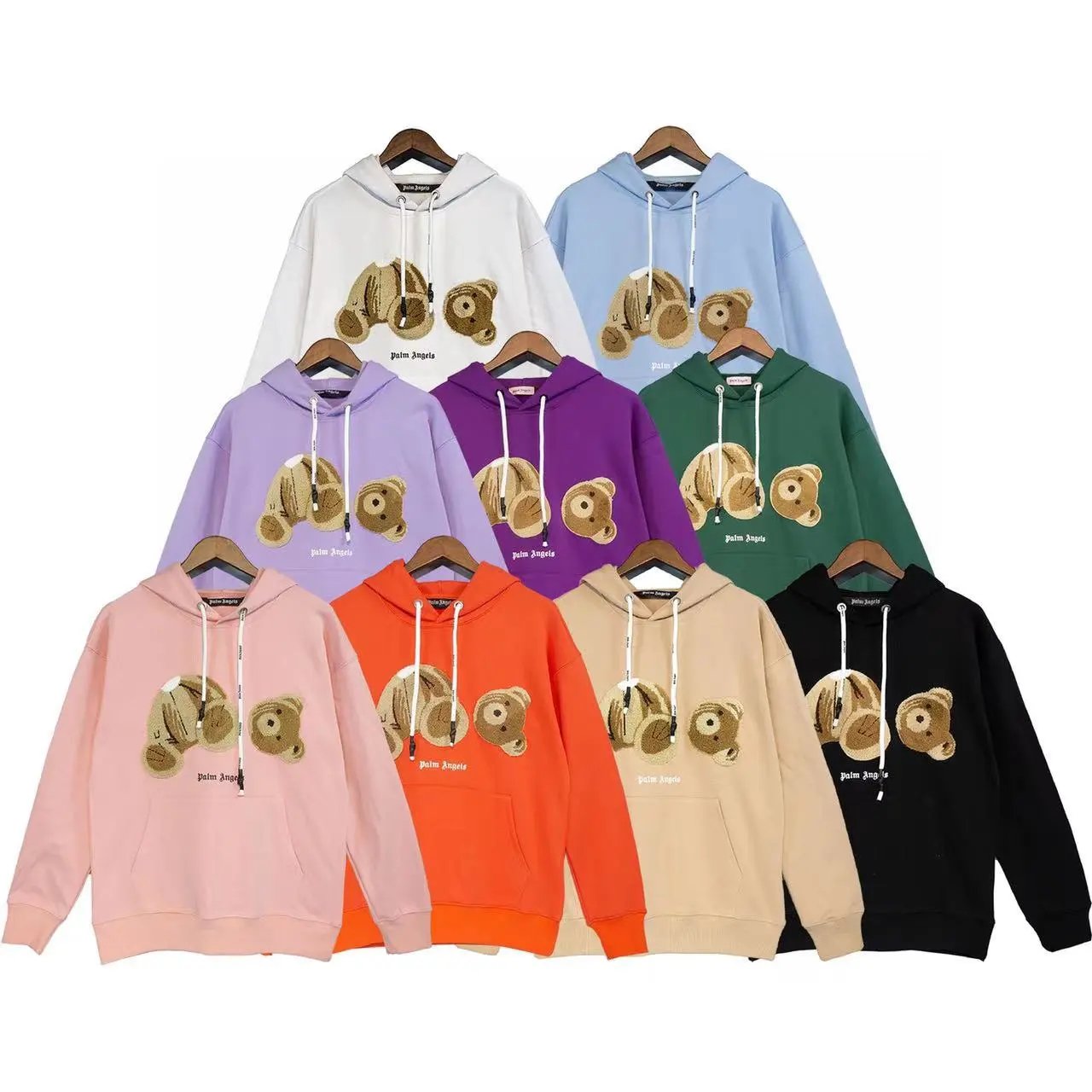 Palm Angels Bear Hoodie Sweatshirt Unisex Streetwear