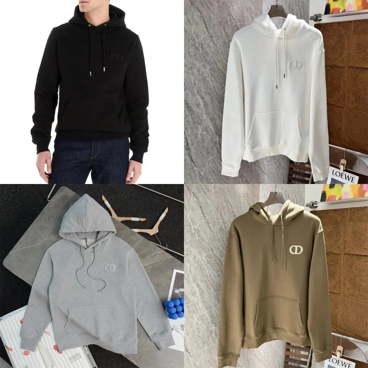 Dior Men's Hoodie Sweatshirt Logo Embroidered Casual Wear