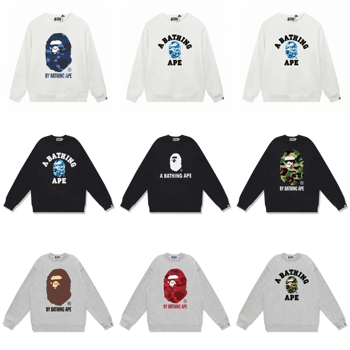 A Bathing Ape Camo Logo Sweatshirt Men's Streetwear Hoodie