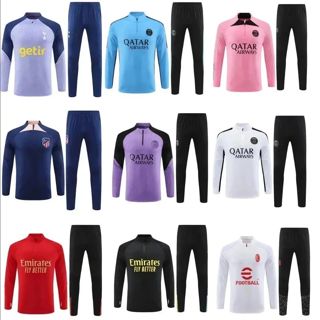 Football Training Tracksuits for Men Qatar Airways Emirates Team Wear