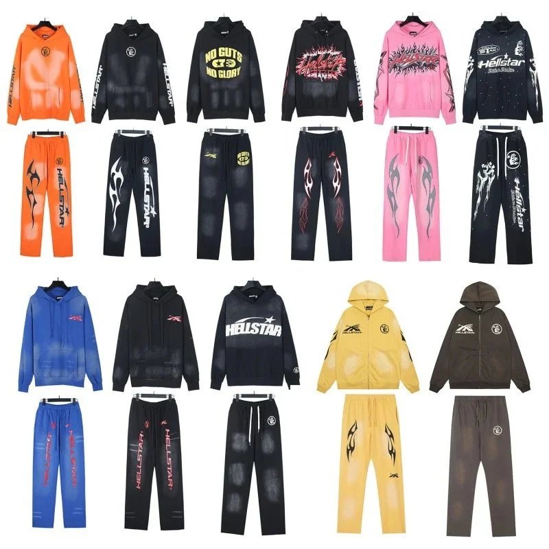 Hellstar Hoodie and Pants Set - Streetwear Tracksuit for Men