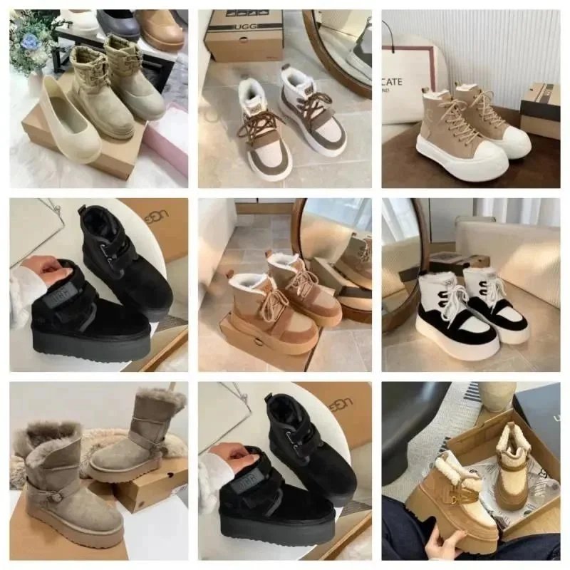 UGG Winter Snow Boots Women Warm Faux Fur Lined Ankle Boots