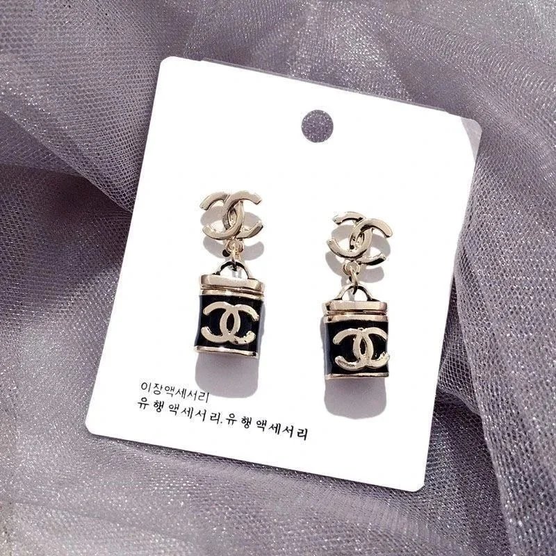 Chanel Logo Bucket Earrings Fashion Jewelry