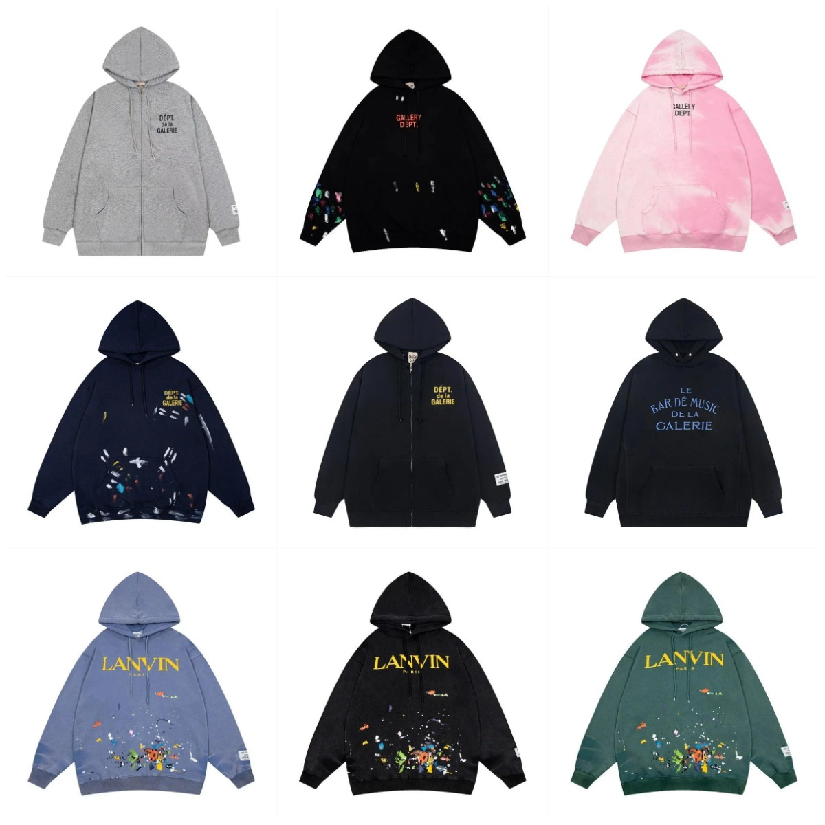 LANVIN Hoodie Collection Unisex Streetwear Sweatshirts