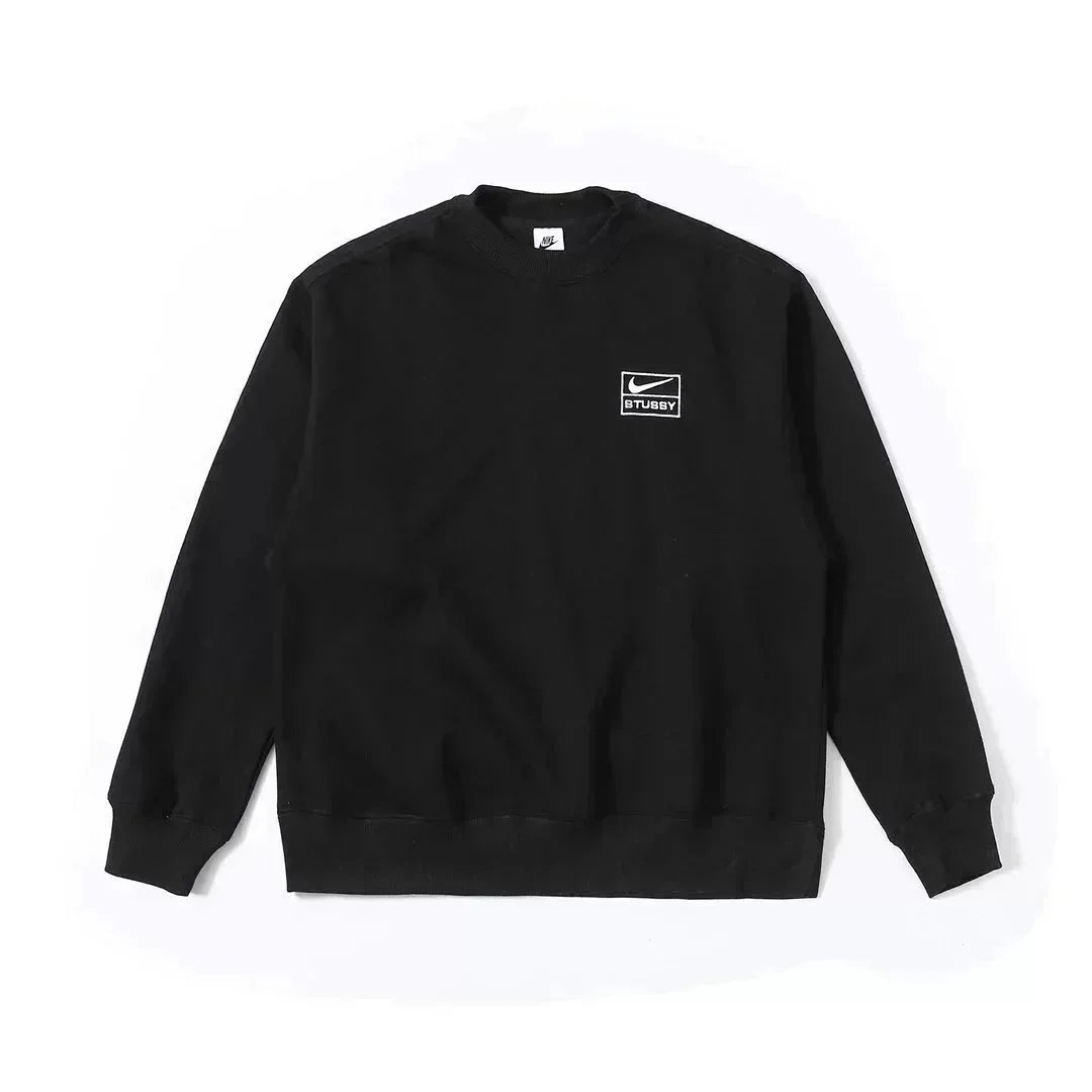 Nike Stussy Collaboration Black Crewneck Sweatshirt