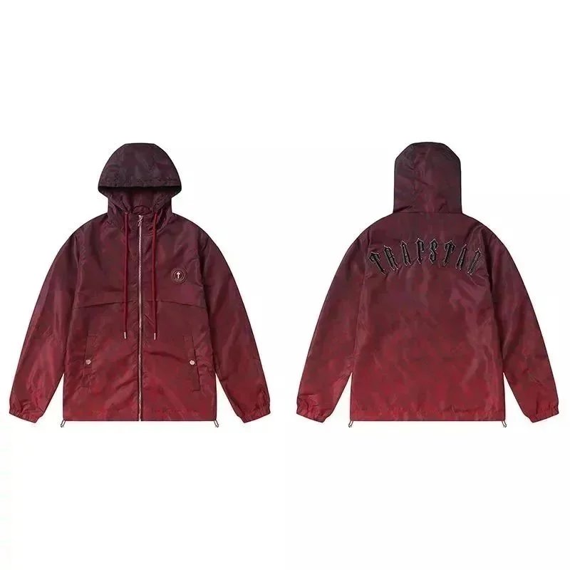 TRAPSTAR Red Hooded Jacket Men's Streetwear Windbreaker