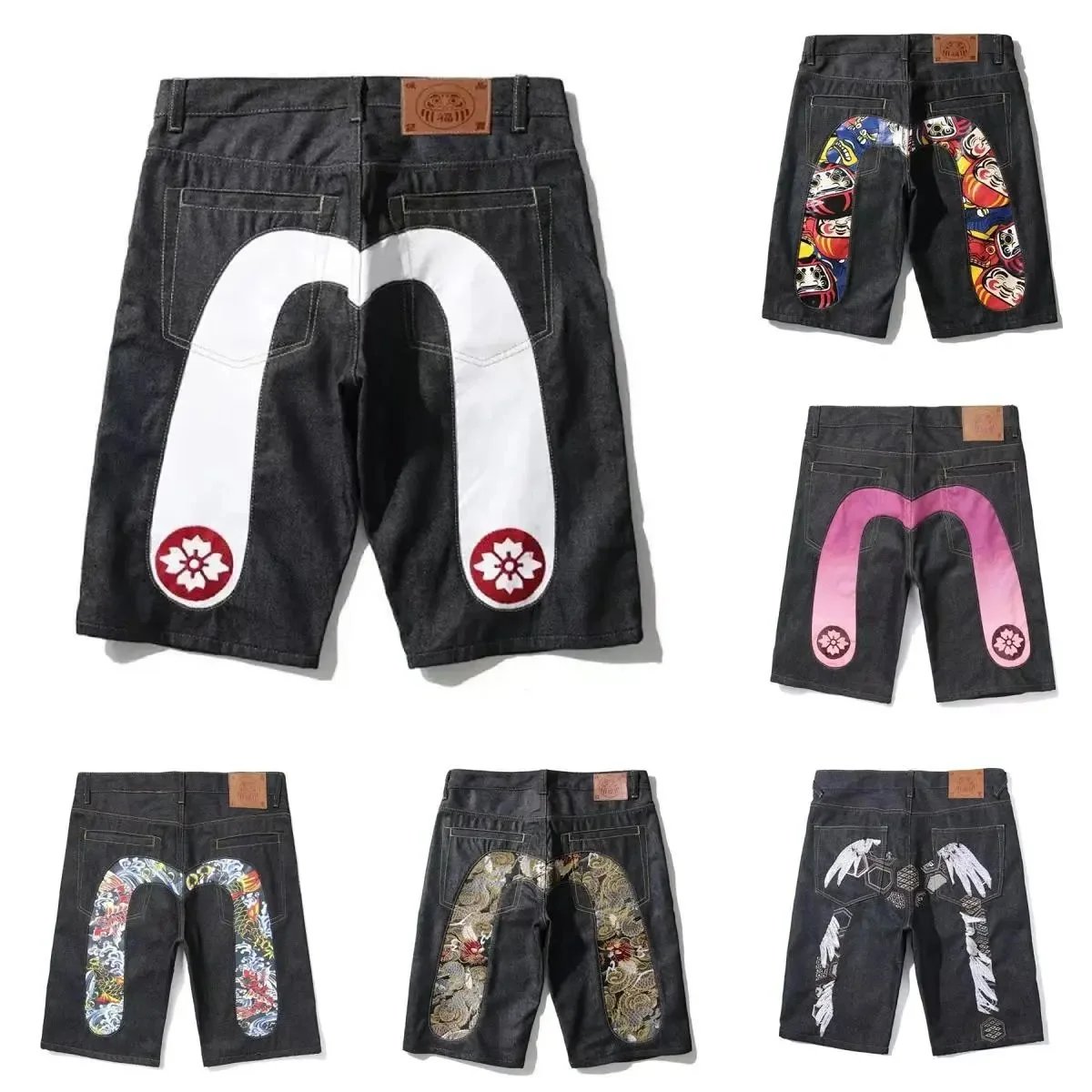 Maison Margiela Denim Shorts with Distinctive M-Shape Patch Design