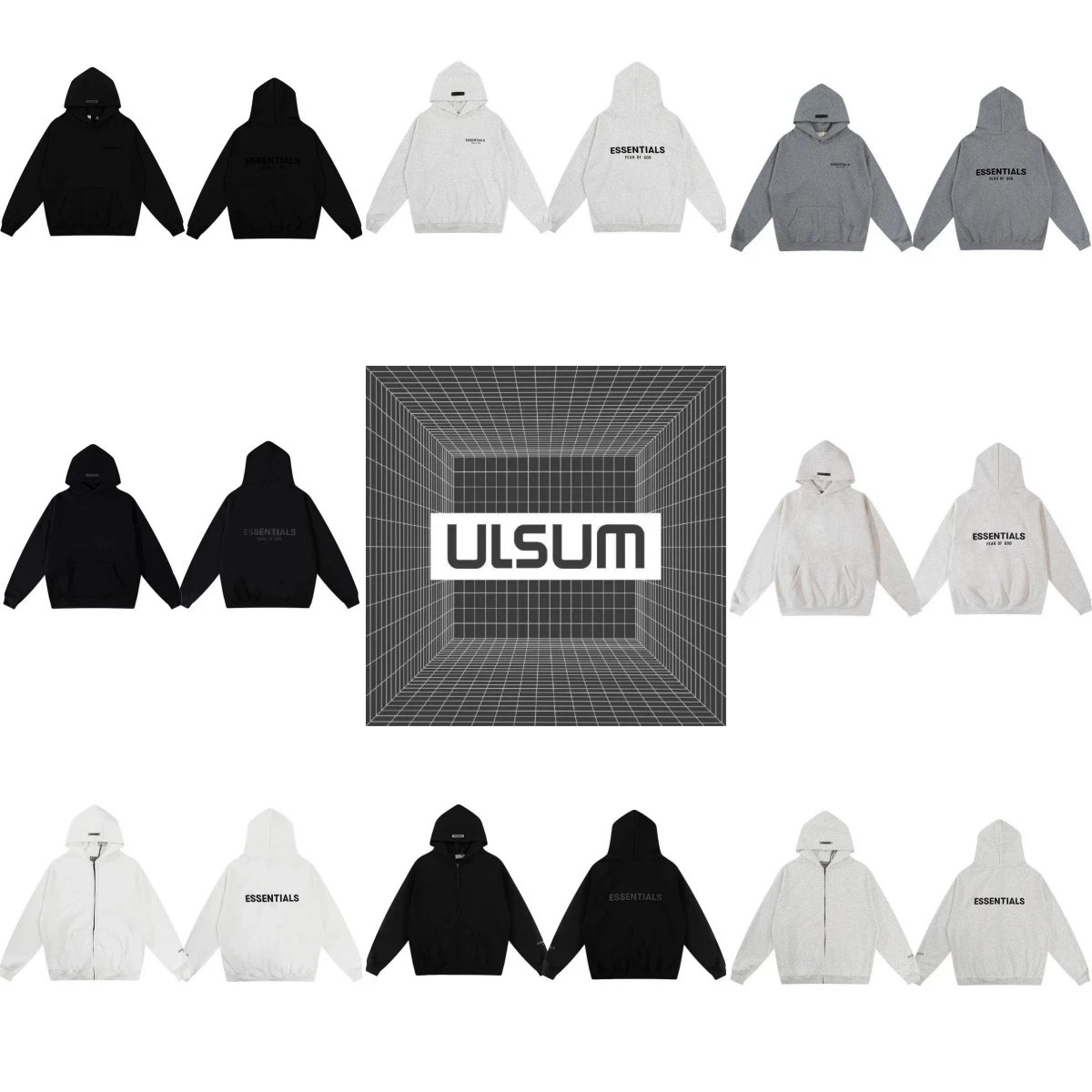 ULSUM Essentials Hoodie Sweatshirt Unisex Streetwear Fashion