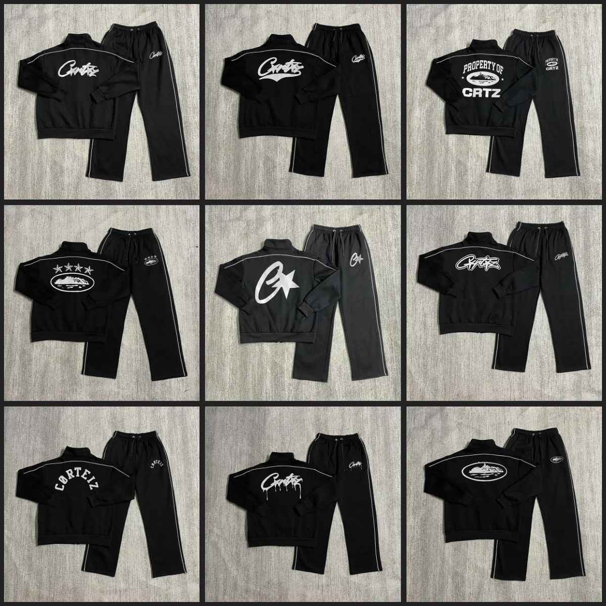CATZ Black Track Suit Set with Logo Design