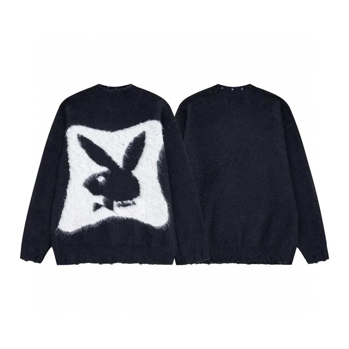 Playboy Bunny Logo Knit Sweater Black