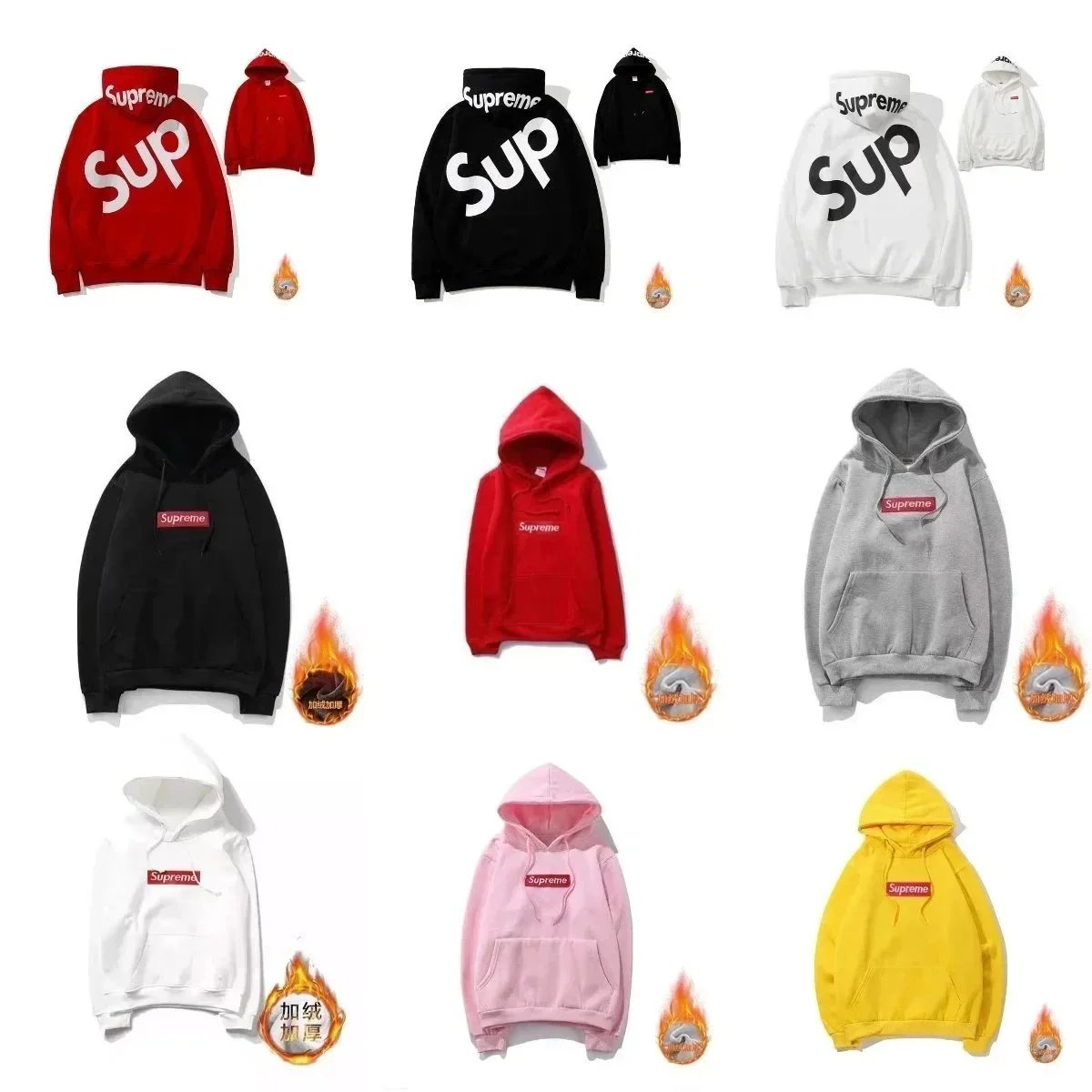 Supreme Hoodie Sweatshirt Men Women Streetwear Fashion Casual Hooded Jacket
