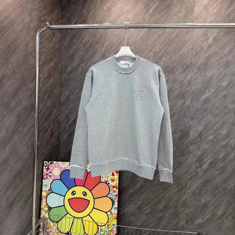 Gray Supreme Crewneck Sweatshirt with Embroidered Logo
