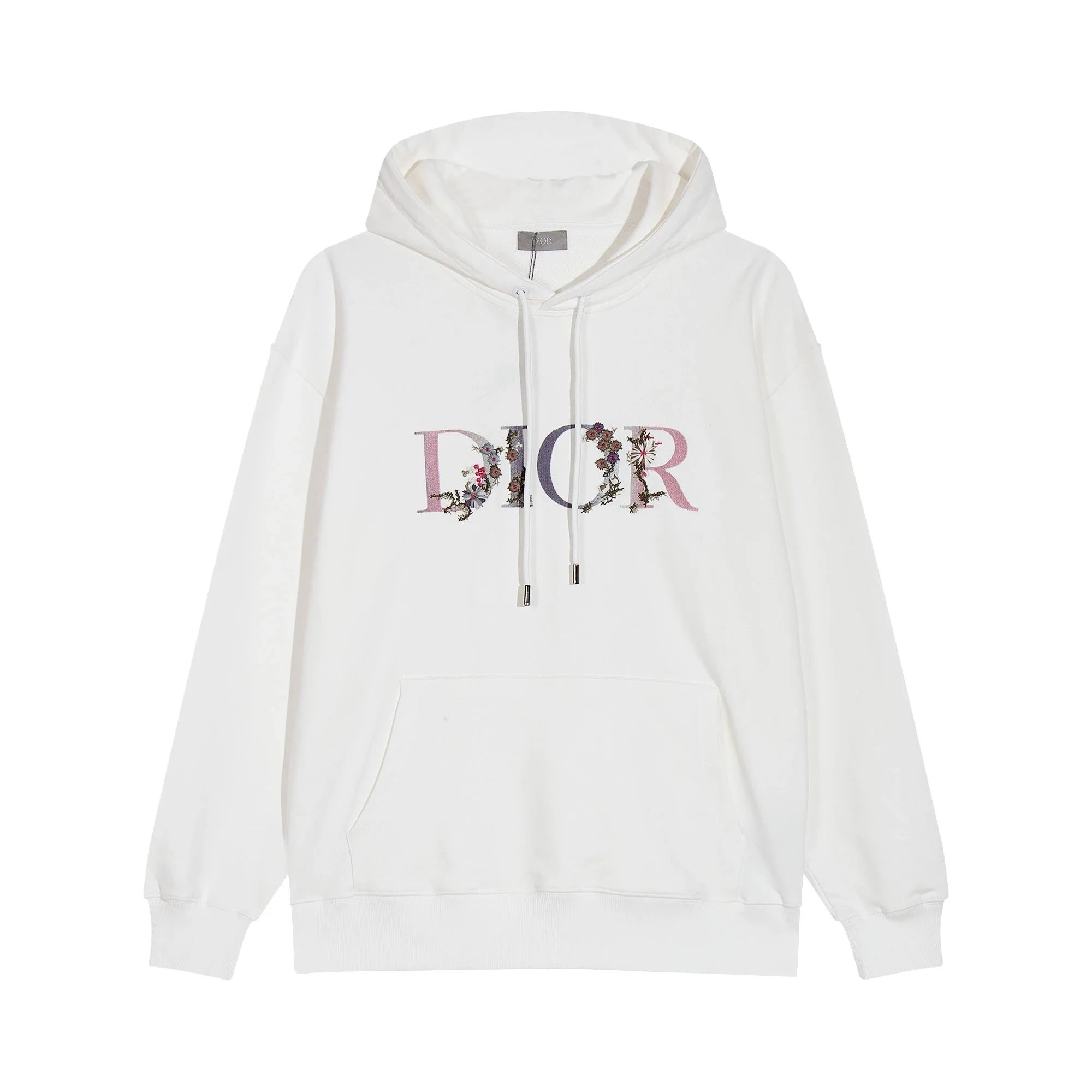 Dior Floral Embroidered Hoodie White