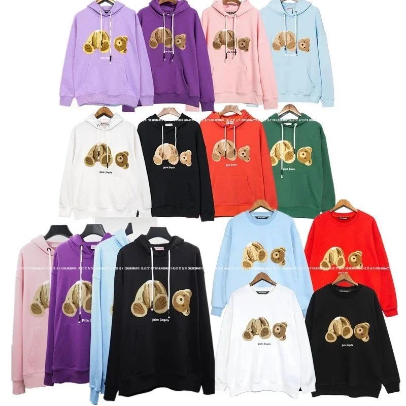 Palm Angels Bear Hoodie Sweatshirt Unisex Casual Pullover