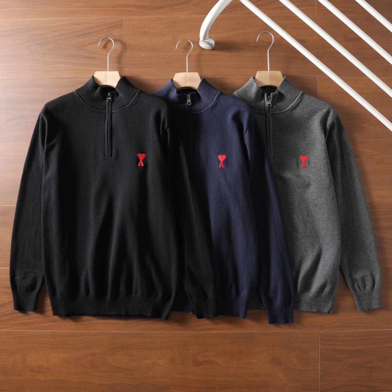 Half-Zip Knit Sweater Men's Casual Pullover