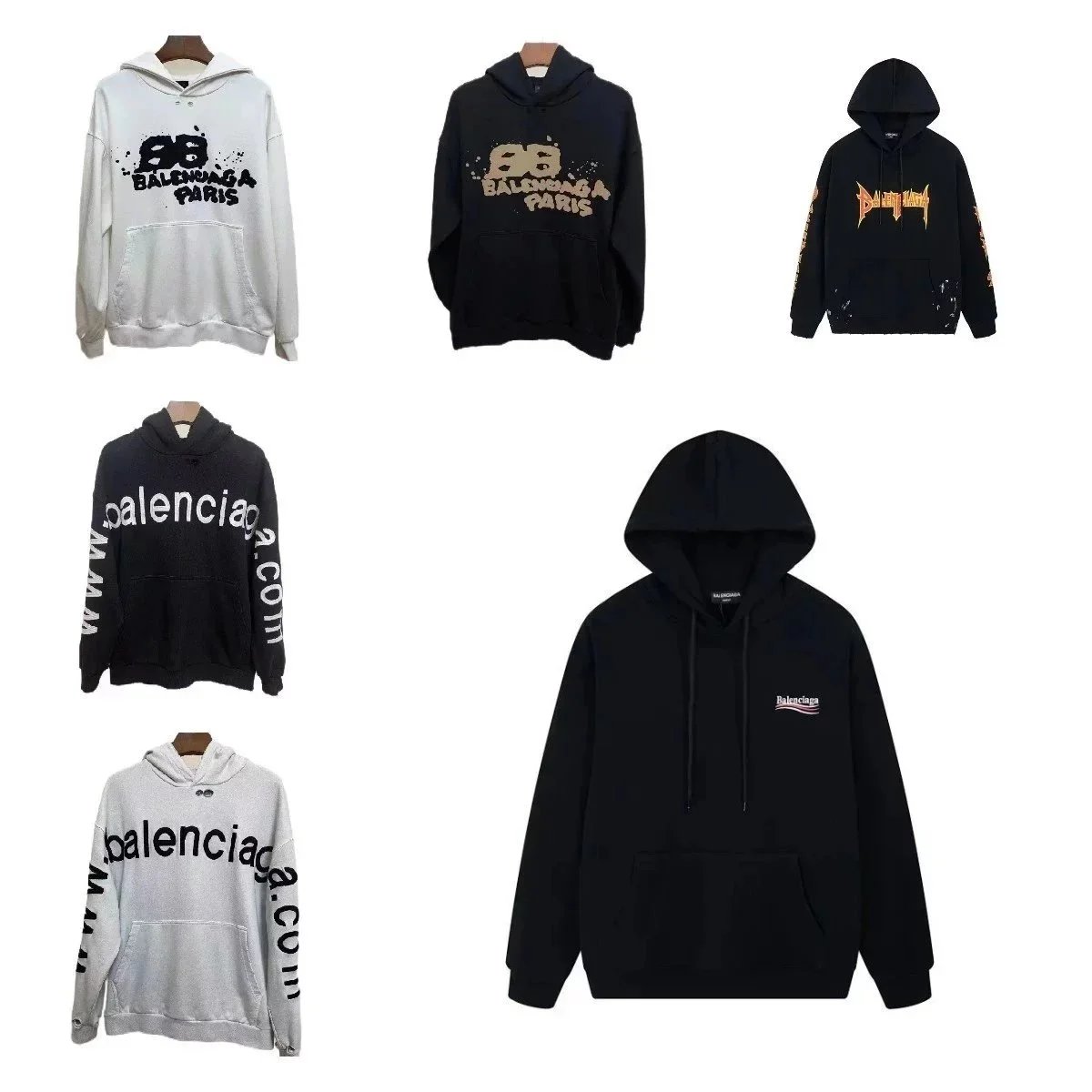 Balenciaga Hoodie Sweatshirt Paris Logo Oversized Men Women Streetwear