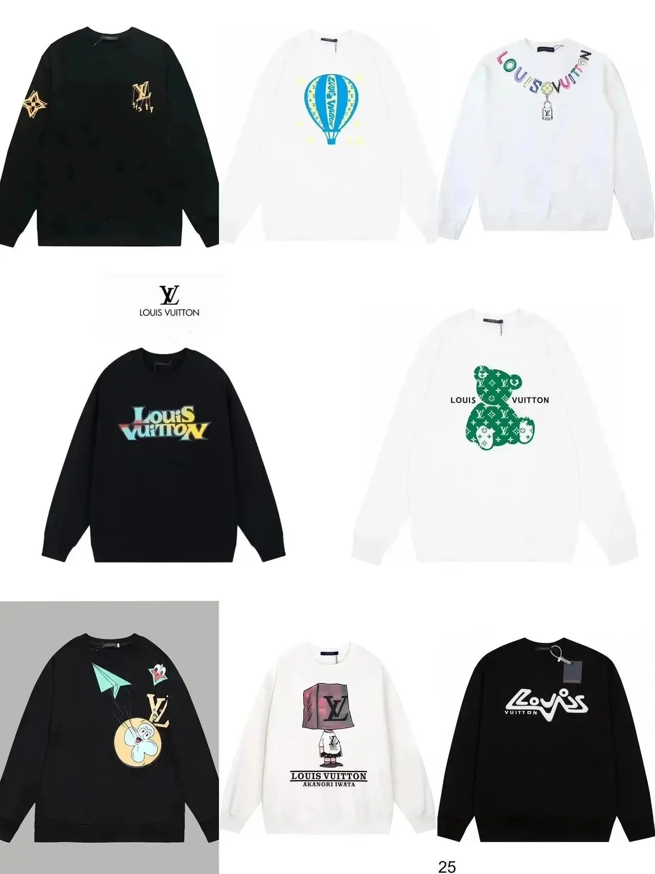 Louis Vuitton Sweatshirts Collection with Logo and Graphic Designs
