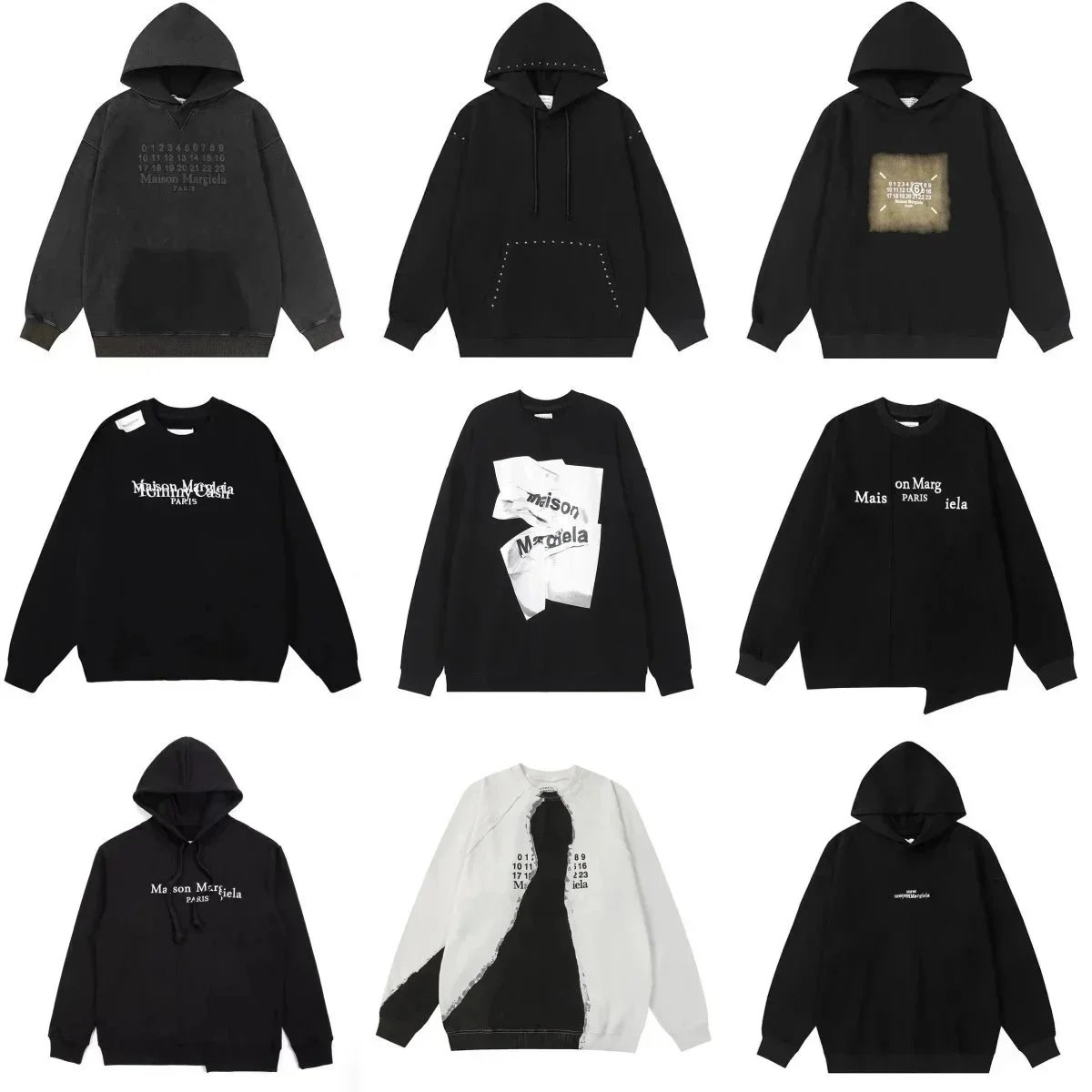 Maison Margiela Black Hoodies and Sweatshirts Collection
