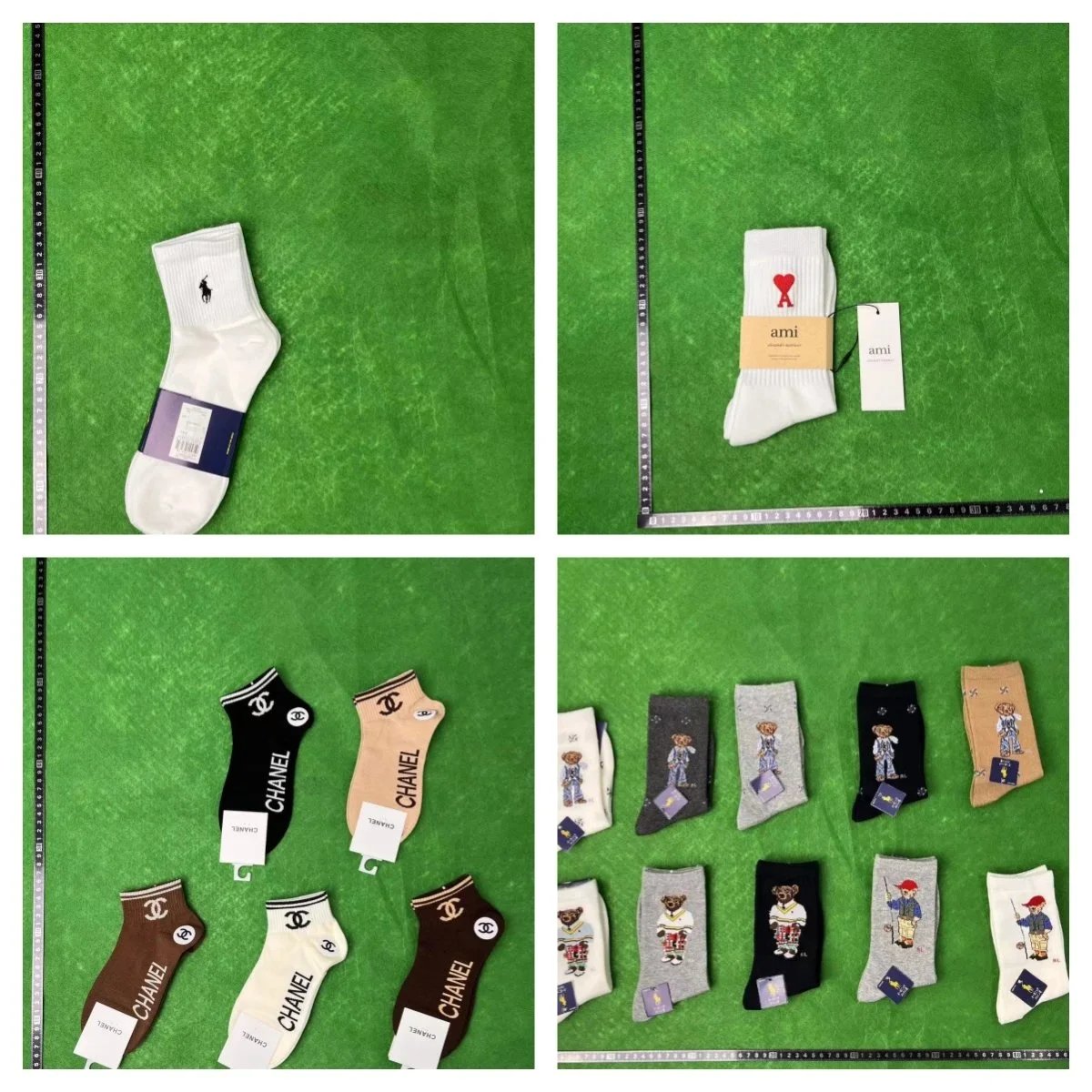Luxury Brand Socks Collection - Ralph Lauren, ami, Chanel, Polo Bear