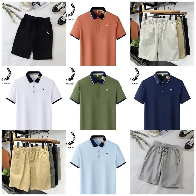 Fred Perry Polo Shirts and Shorts Set for Men