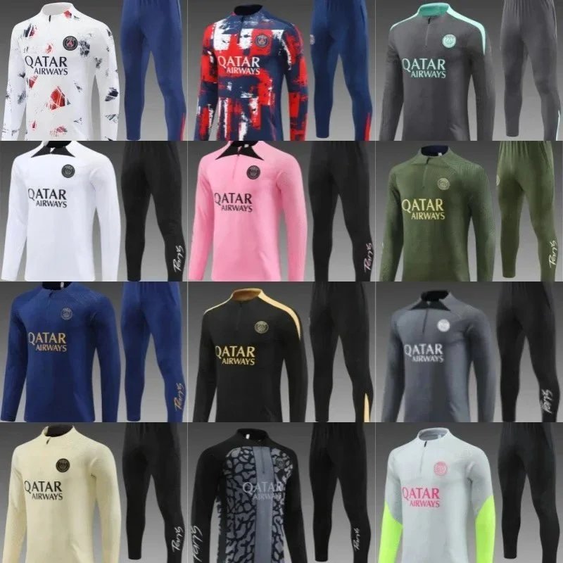 PSG Qatar Airways Long Sleeve Jersey Set Men's Football Training Kit