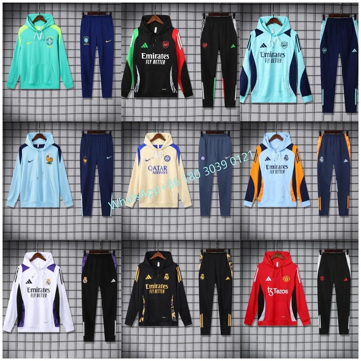 Official Football Team Tracksuits Hoodies and Pants Sets