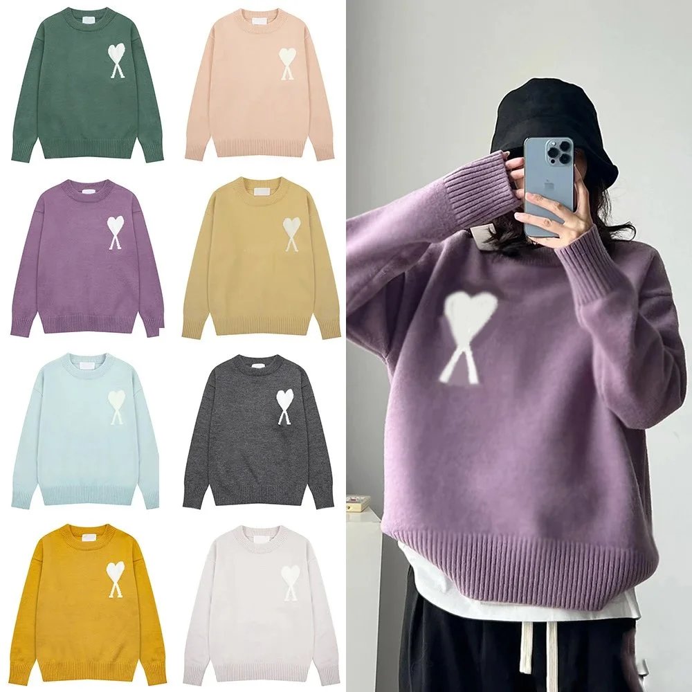 Cute Heart Knit Sweater Women's Oversized Pullover Soft Woolen Sweaters