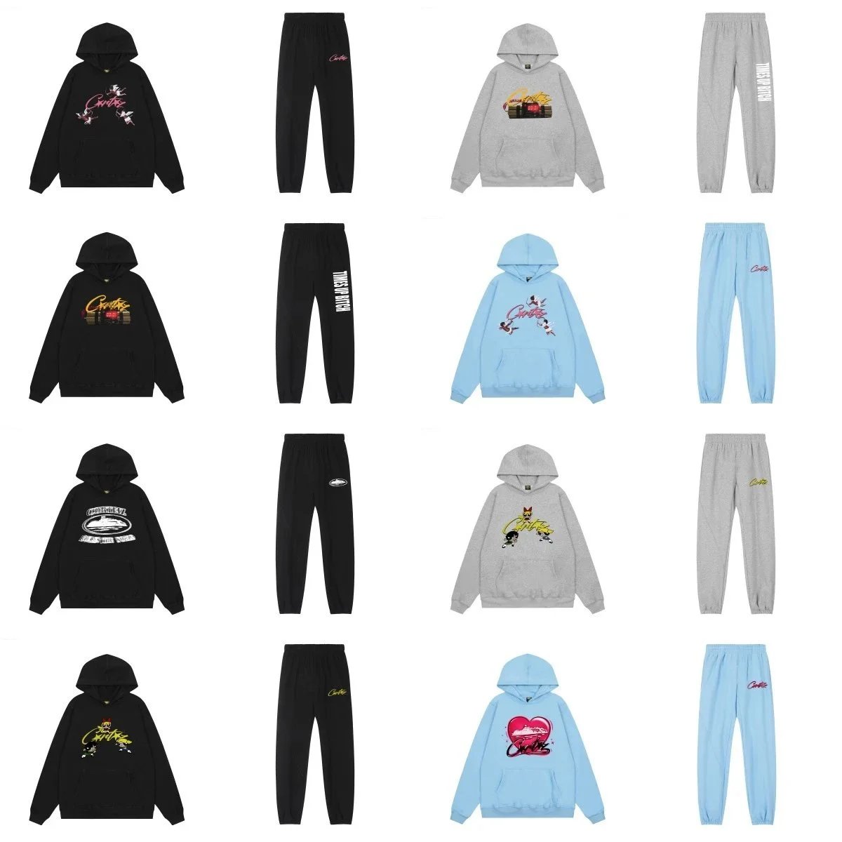 Cactus Hoodies and Sweatpants Set for Men Women Fashion Streetwear