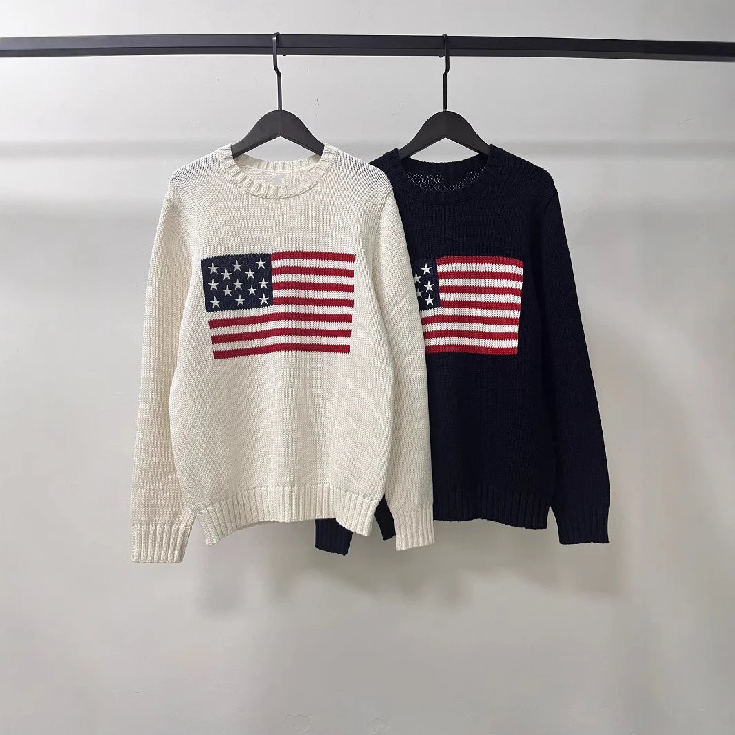 American Flag Knit Sweater for Men and Women - Patriotic Design