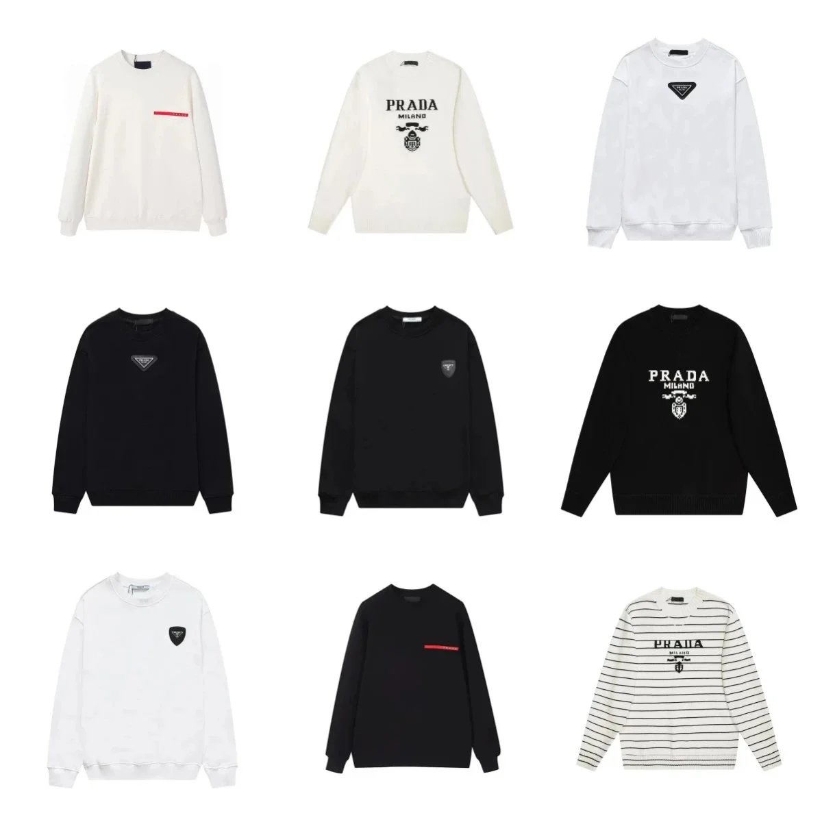 Prada Logo Sweatshirts for Men and Women