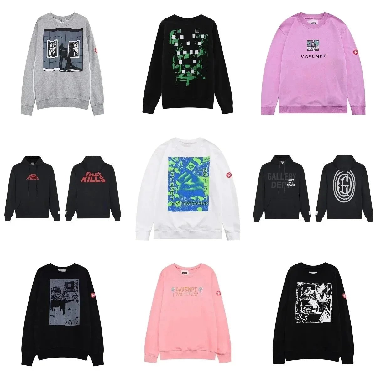 CAVEMPT Graphic Sweatshirts and Hoodies for Men Women