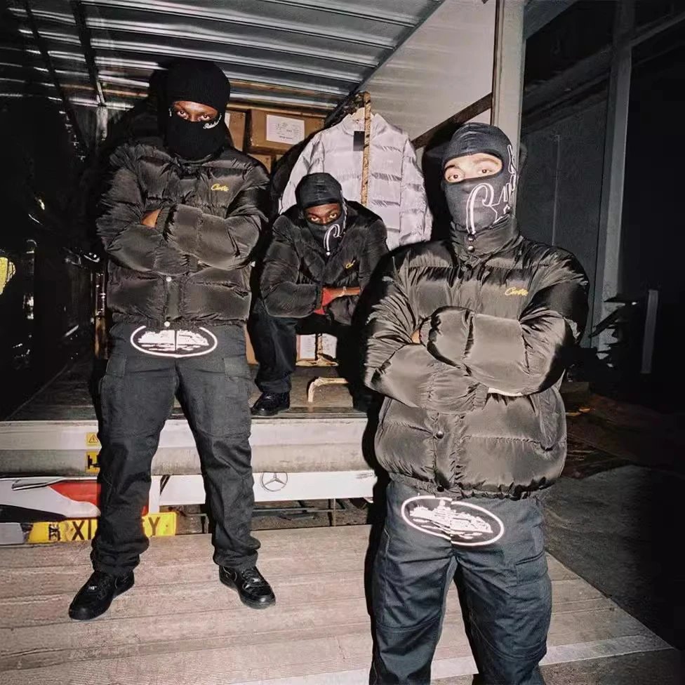 Cactus Brand Black Puffer Jacket with Logo Patch
