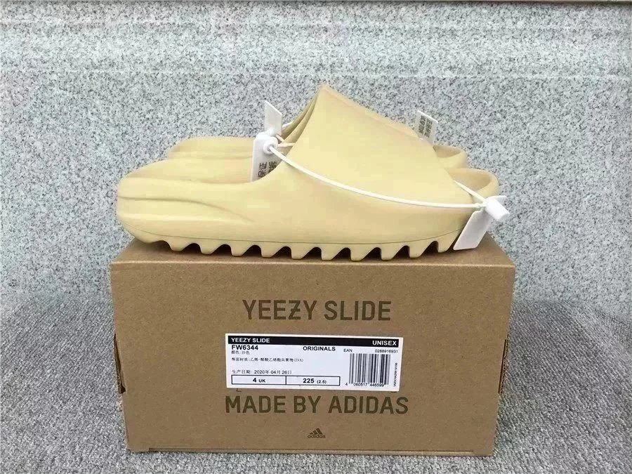 Yeezy Slide Sandals by Adidas Unisex Yellow Slip-On Shoes