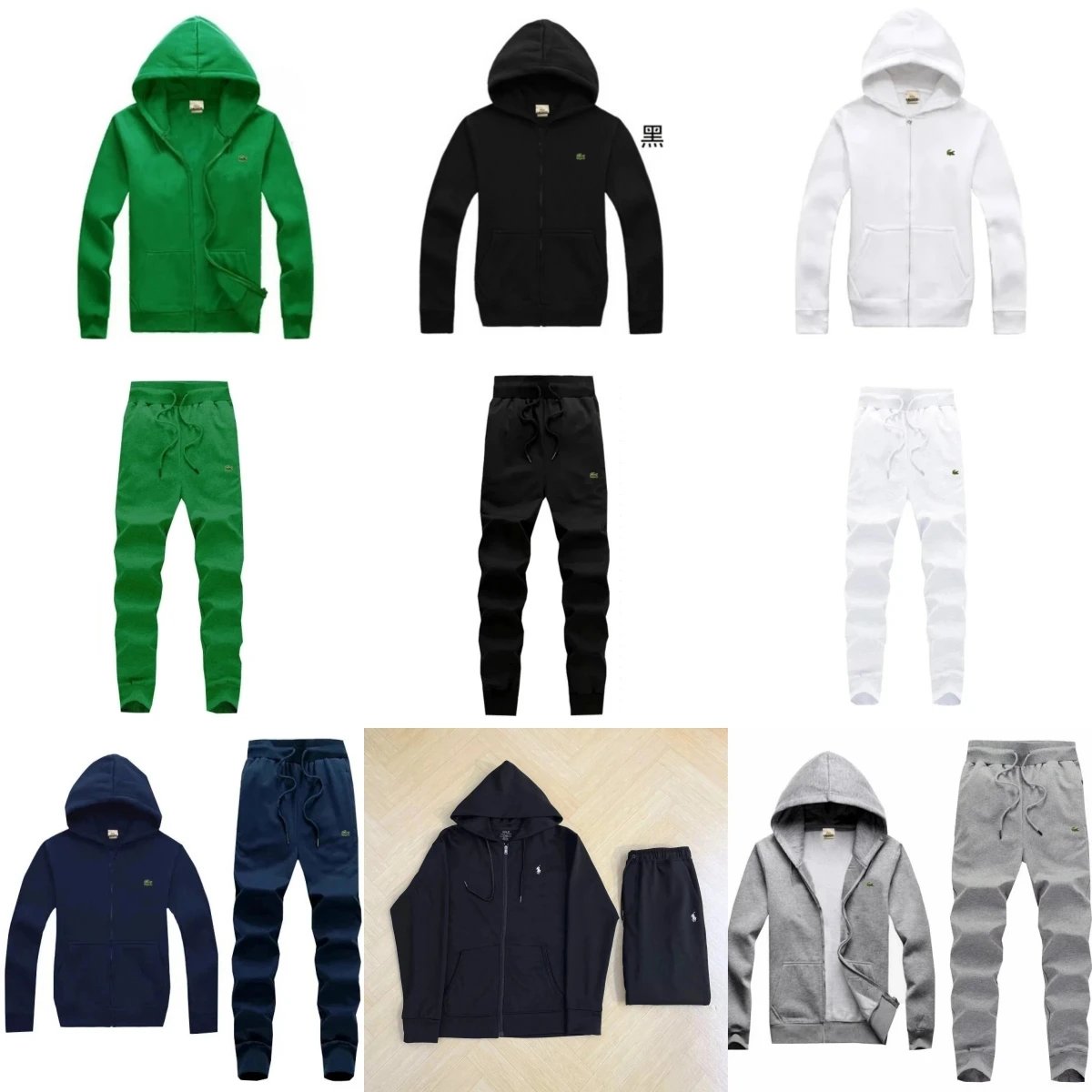 Lacoste Men's Hoodie and Sweatpants Set Casual Tracksuit